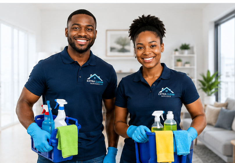 Professional cleaner working with cleaning equipment